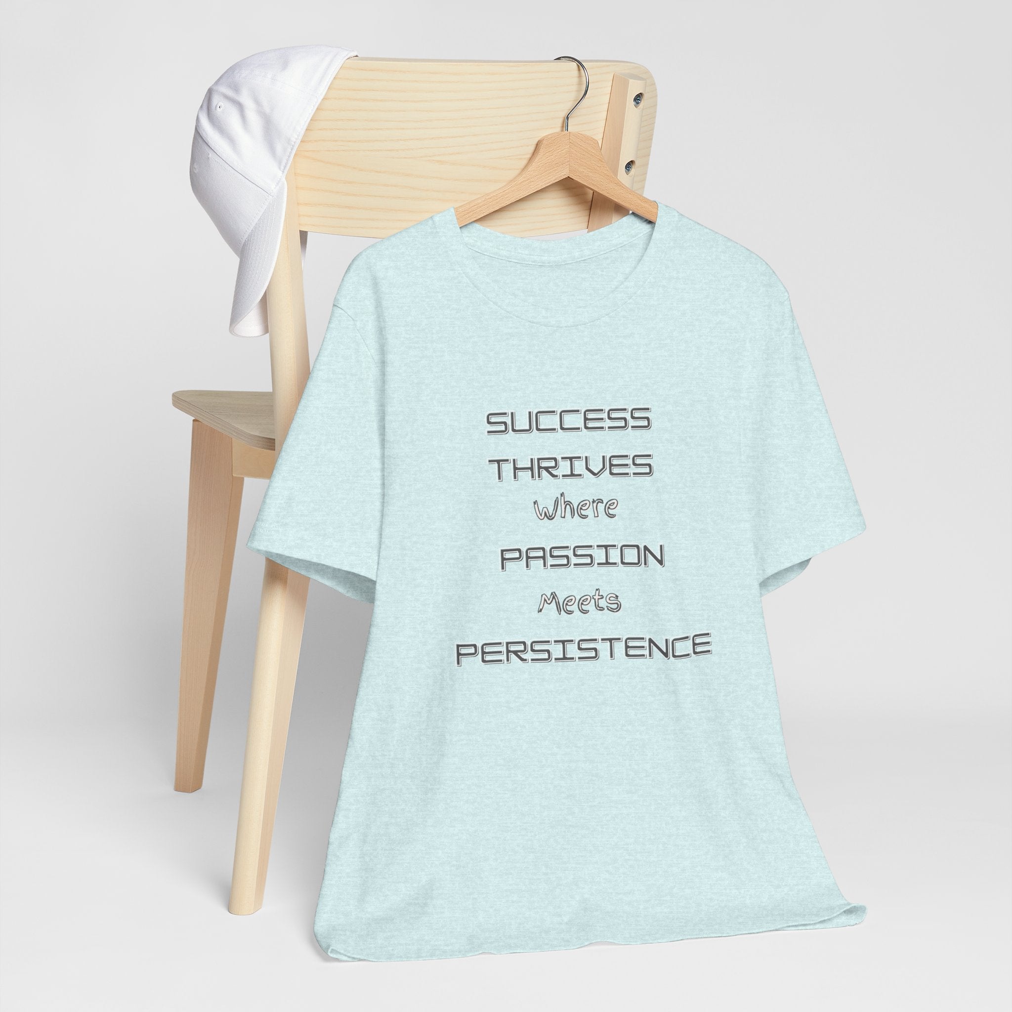 Motivational Quote Tee-Success thrives where passion meets persistence - Unisex Jersey Short Sleeve