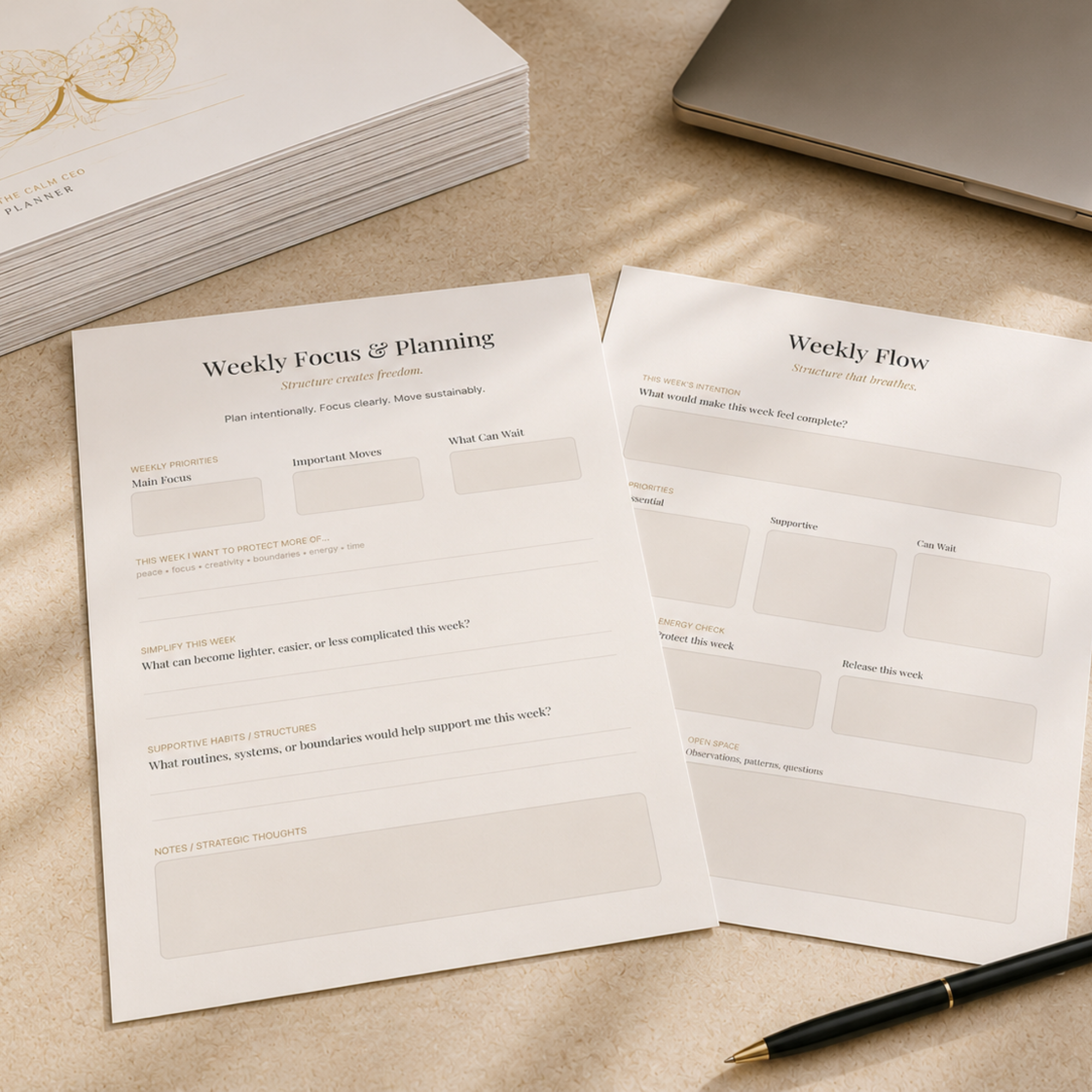 The Calm CEO Planner | Printable & Digital Business Planner for Female Entrepreneurs, Clarity & Sustainable Growth