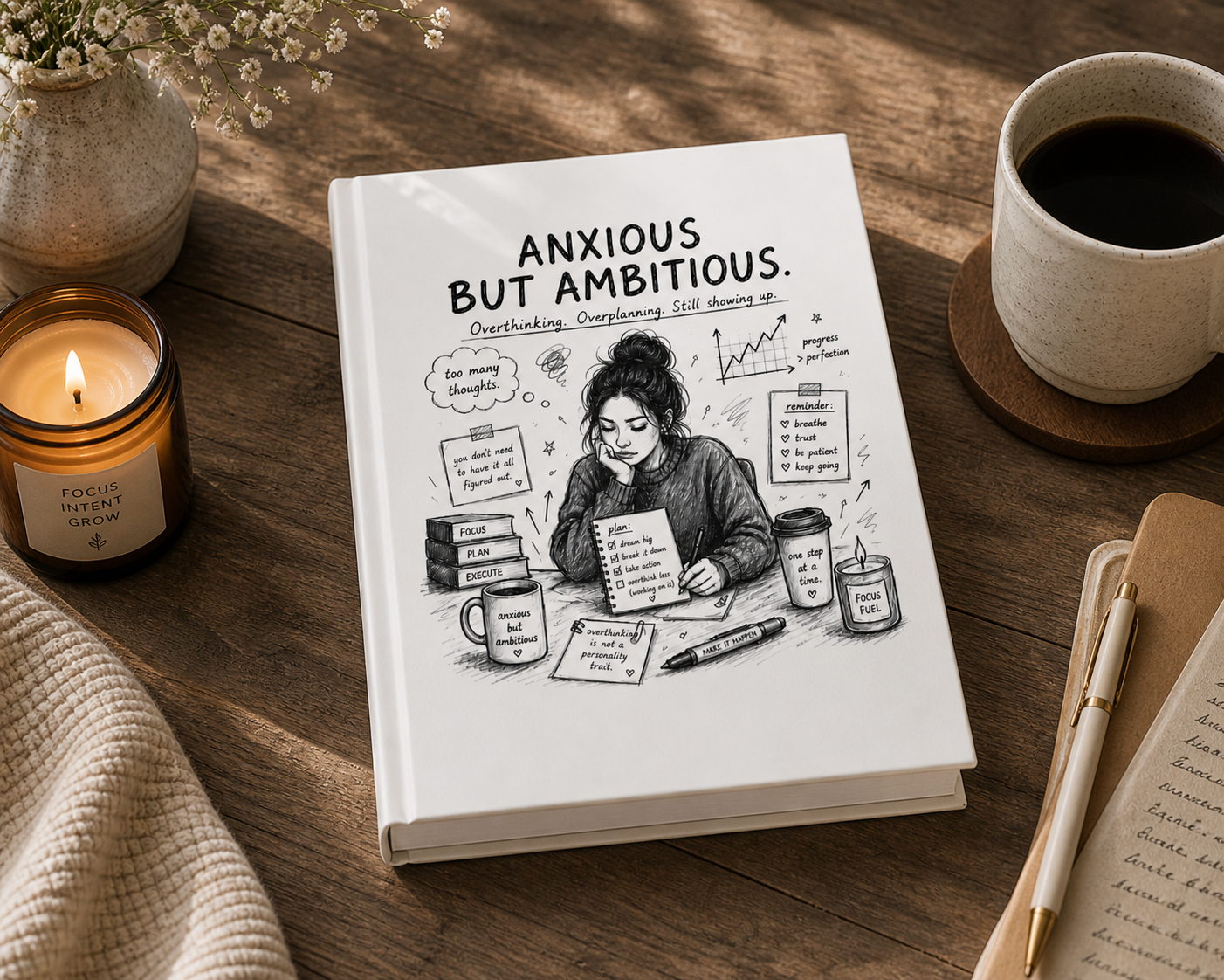 Anxious But Ambitious Journal – Still Showing Up Notebook