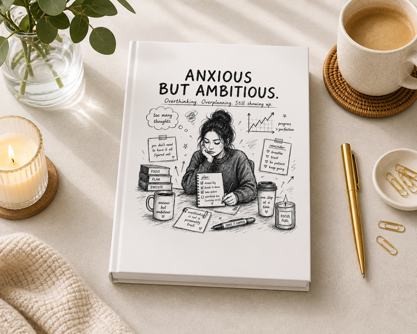 Anxious But Ambitious Journal – Still Showing Up Notebook