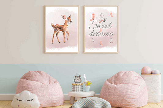 Bambi, Sweet Dreams Nursery Set - Wall Art Barty life