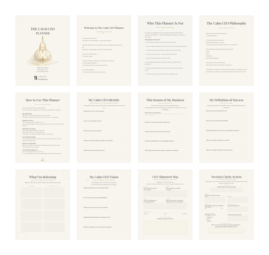 The Calm CEO Planner | Printable & Digital Business Planner for Female Entrepreneurs, Clarity & Sustainable Growth