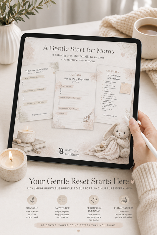 New Mom Reset Bundle | Free Printable Self-Care & Reflection Pages for New Moms