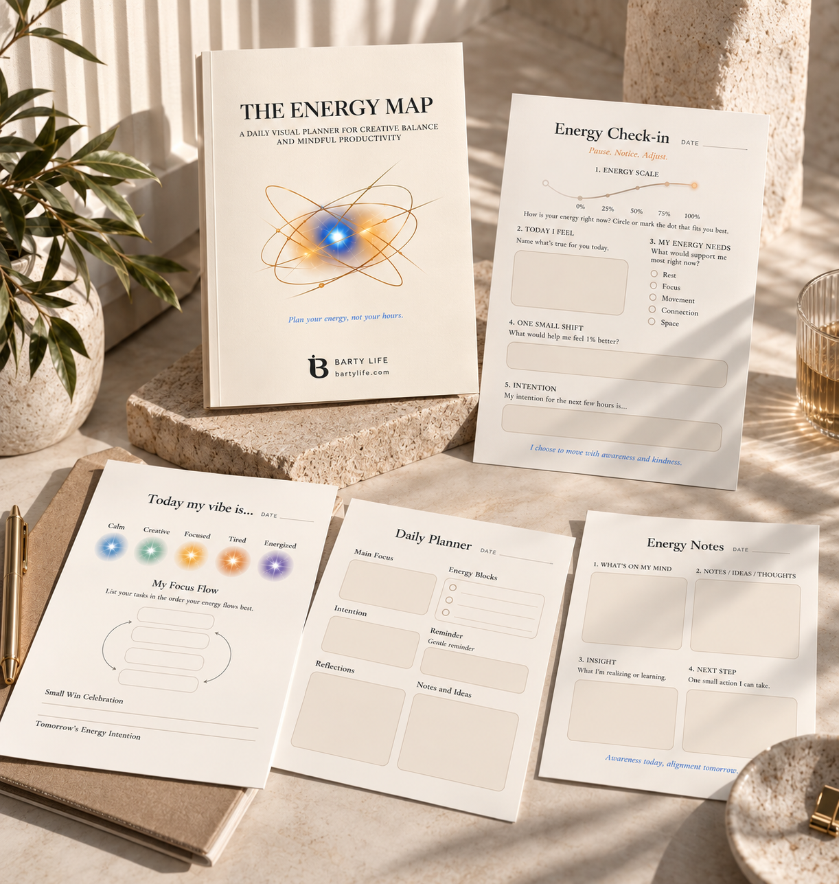 The Energy Map| Printable & Digital Planner for Energy Management, Self-Reflection & Intentional Productivity