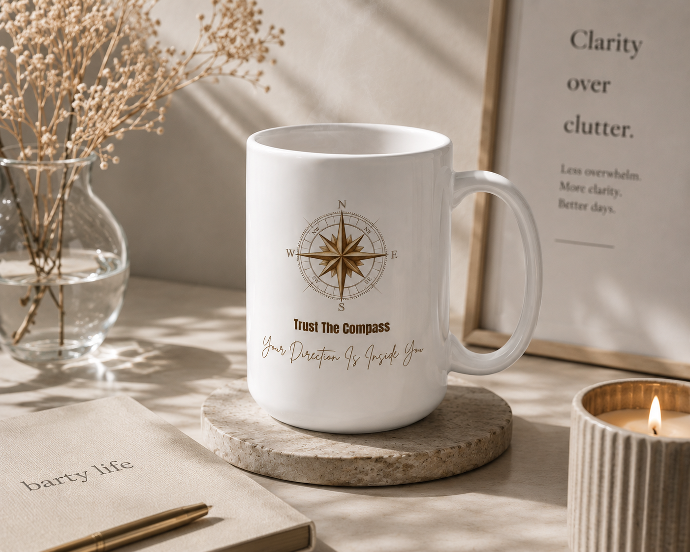 Trust the Compass – Inspirational Ceramic Mug, 11oz & 15oz