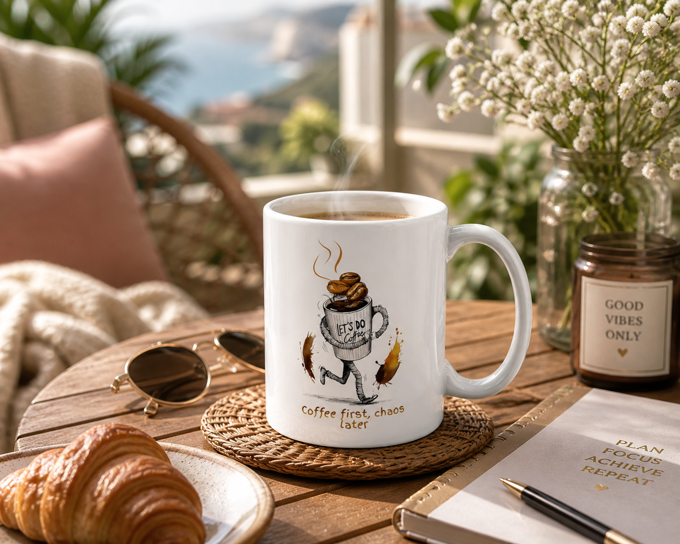 Coffee First, Chaos Later Mug — Funny Coffee Lover Cup