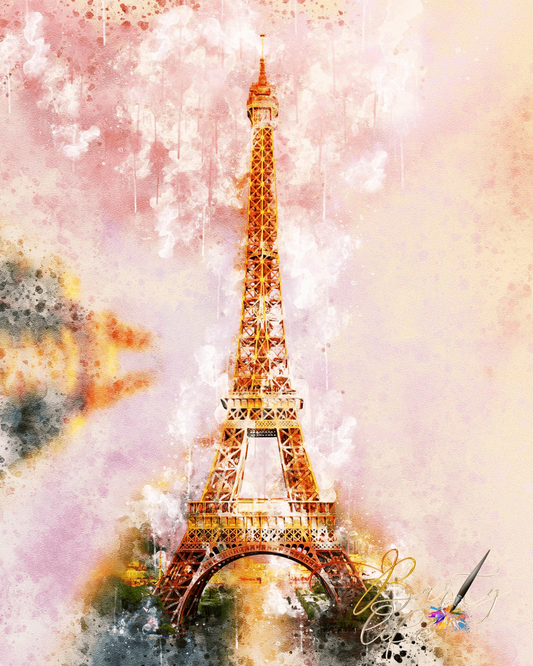 Eiffel tower watercolor wall art Barty life