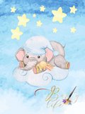 Elephant  boy on cloud, Toy, Dream Big- Nursery Wall Set Barty life