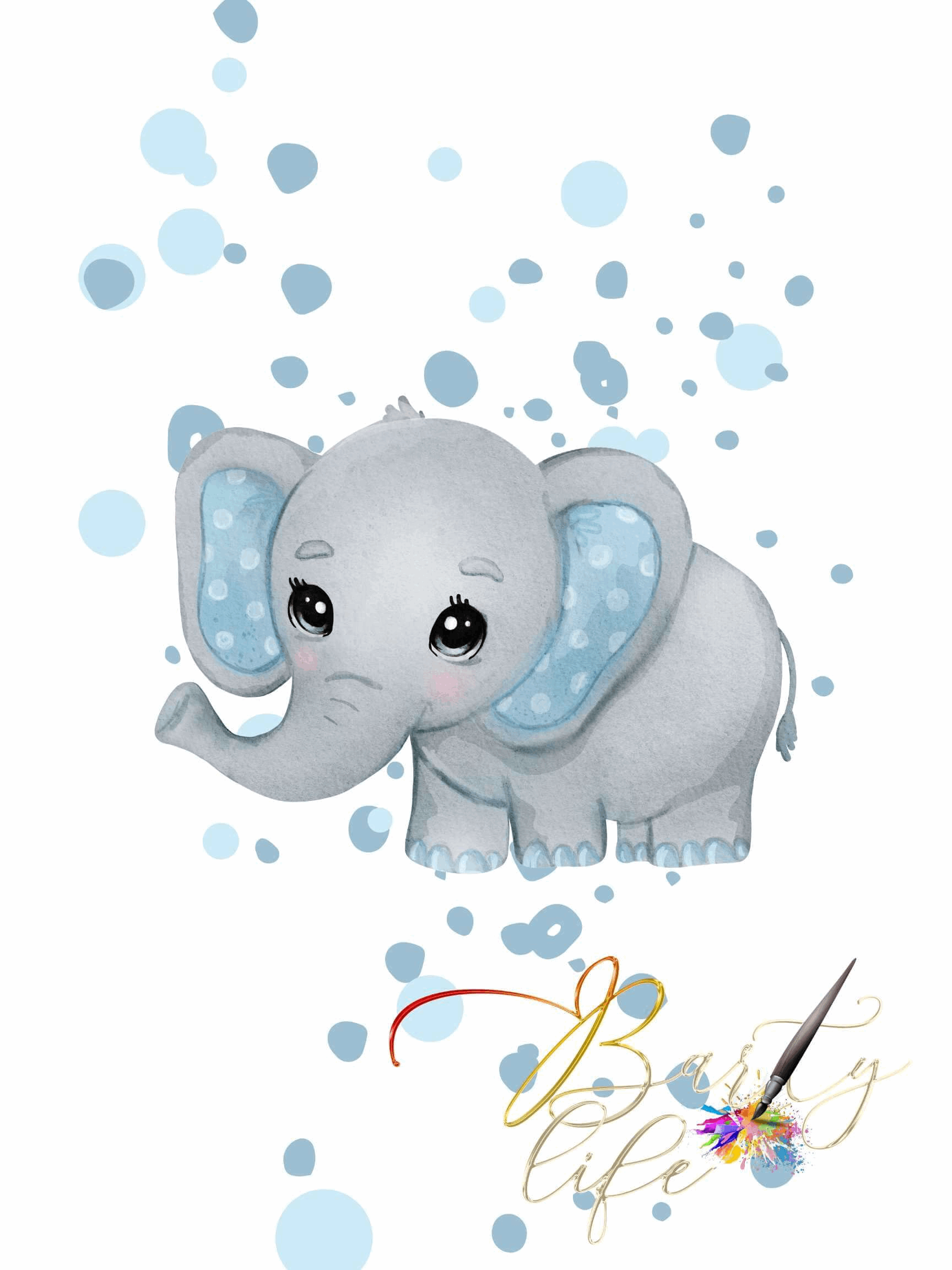 baby elephand, animal nursery wall art