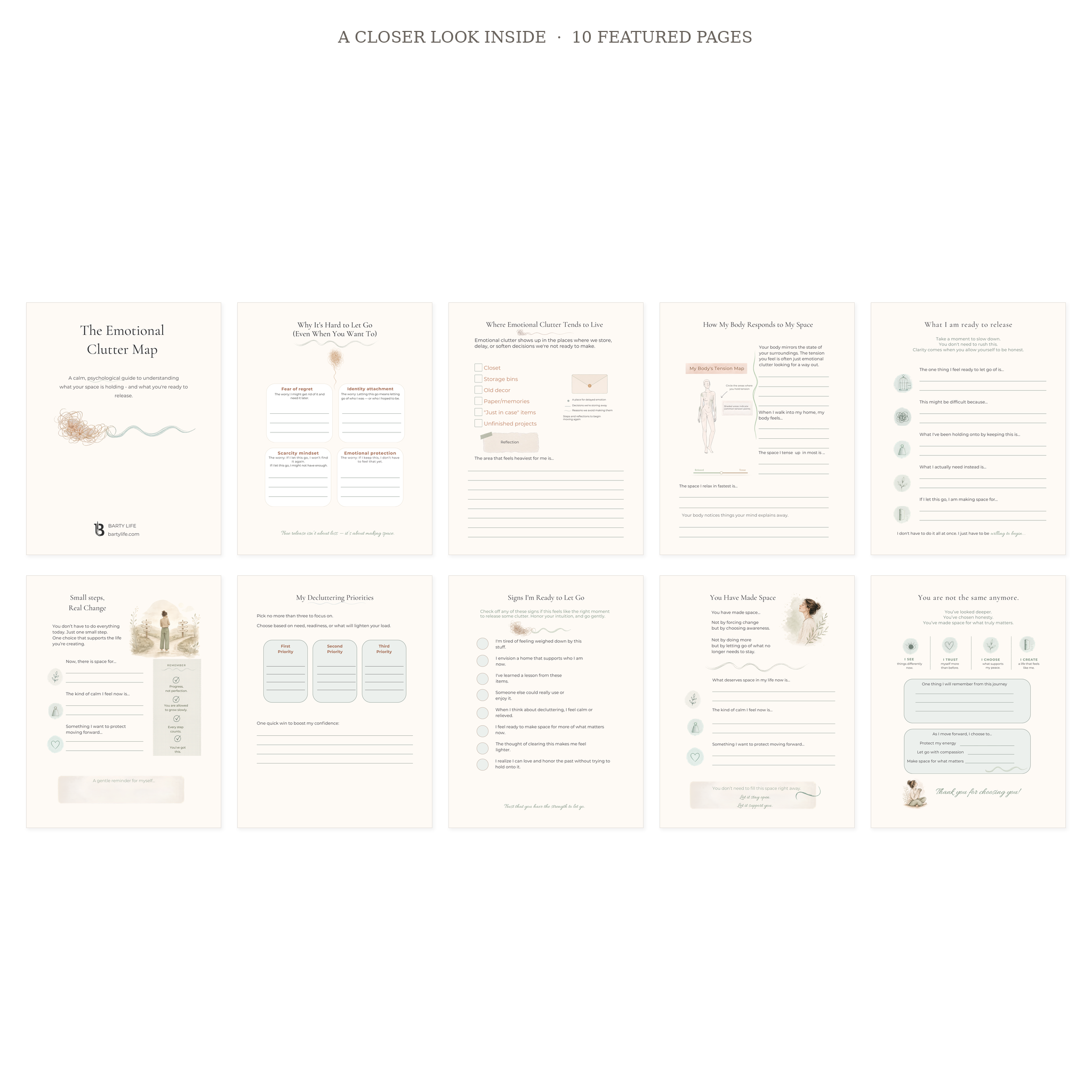 The Emotional Clutter Map | Printable & Digital Workbook for Decluttering, Emotional Clarity & Letting Go