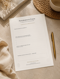  Free printable focus worksheet – Permission to Focus reflection sheet by Barty Life
