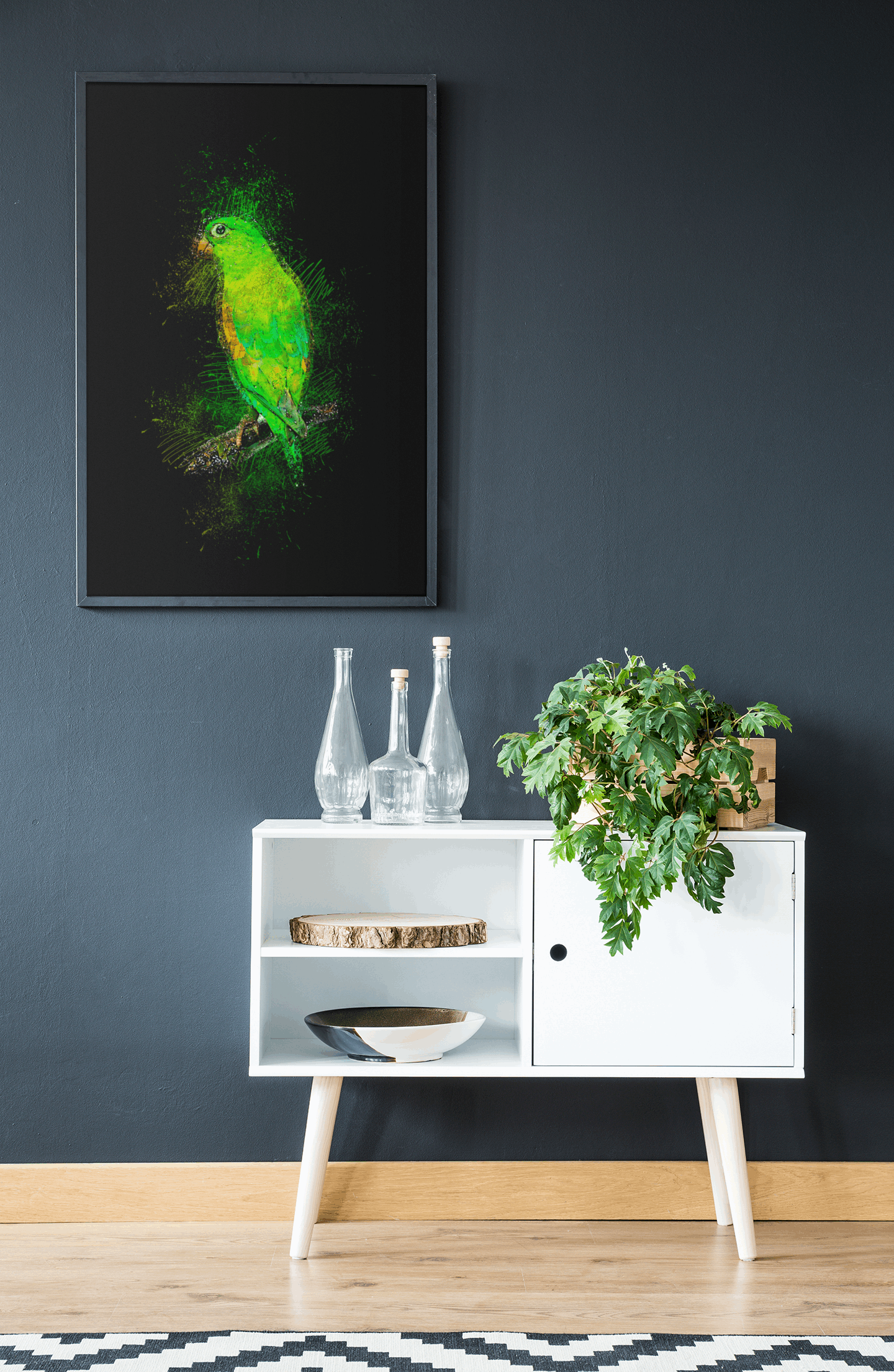 Green Parrot Wall Art Barty life