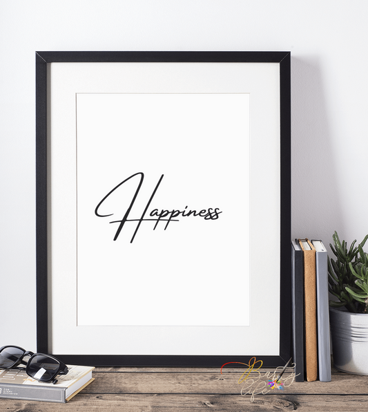 Happiness- Motivational wall art Barty life