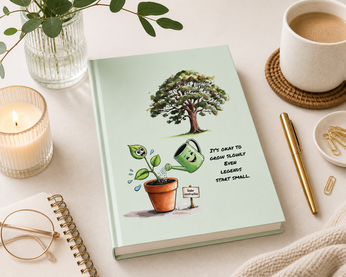 It’s Okay to Grow Slowly Journal — Motivational Growth Notebook