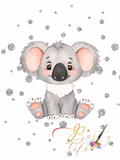 Koala, Silver Glitter - Nursery Wall Art Barty life