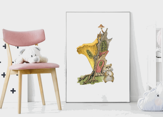 A Mouse And His House- Nursery Wall Art Barty life