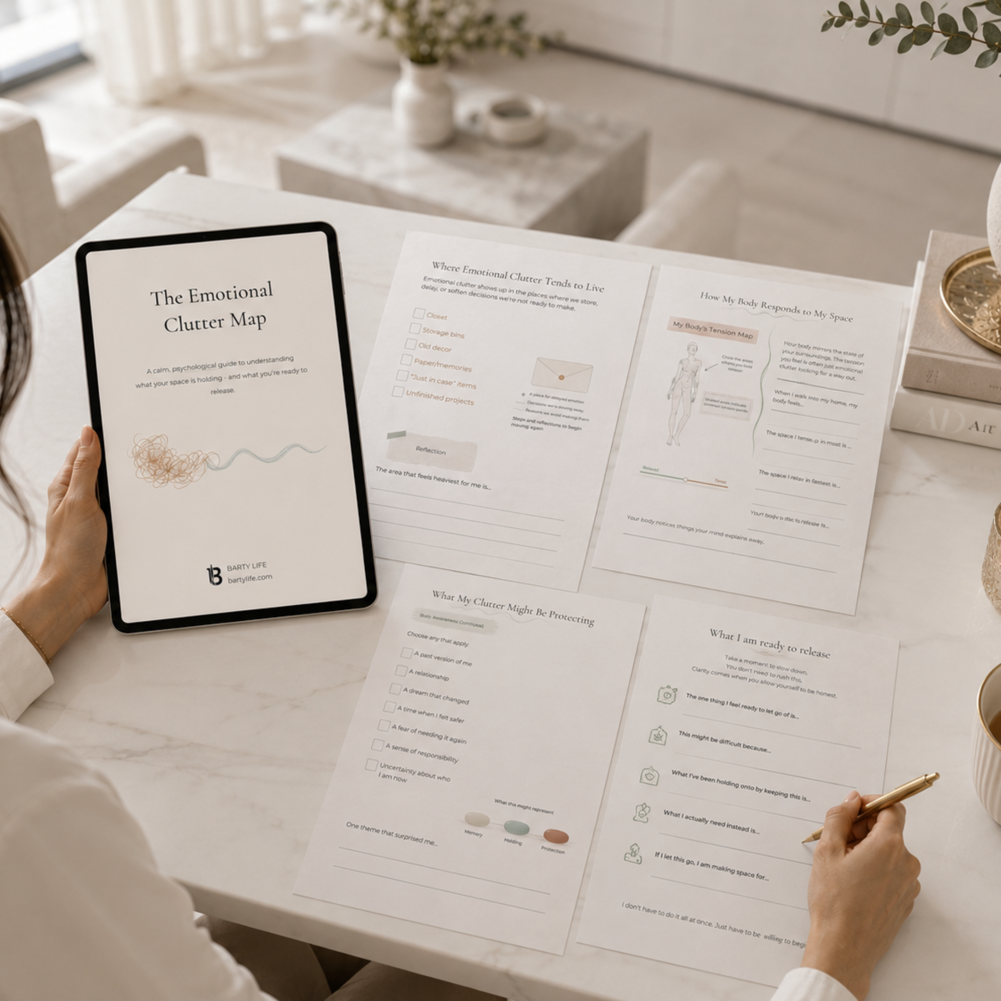 The Emotional Clutter Map | Printable & Digital Workbook for Decluttering, Emotional Clarity & Letting Go