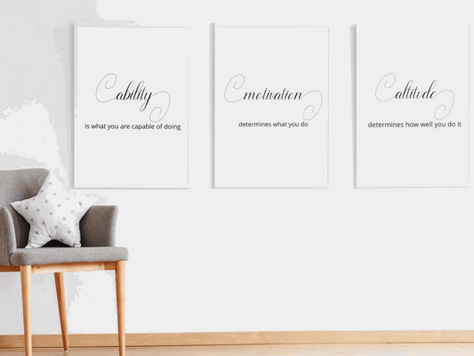 Ability, Motivation, Altitude - Set of 3 Printable Wall Art Barty life