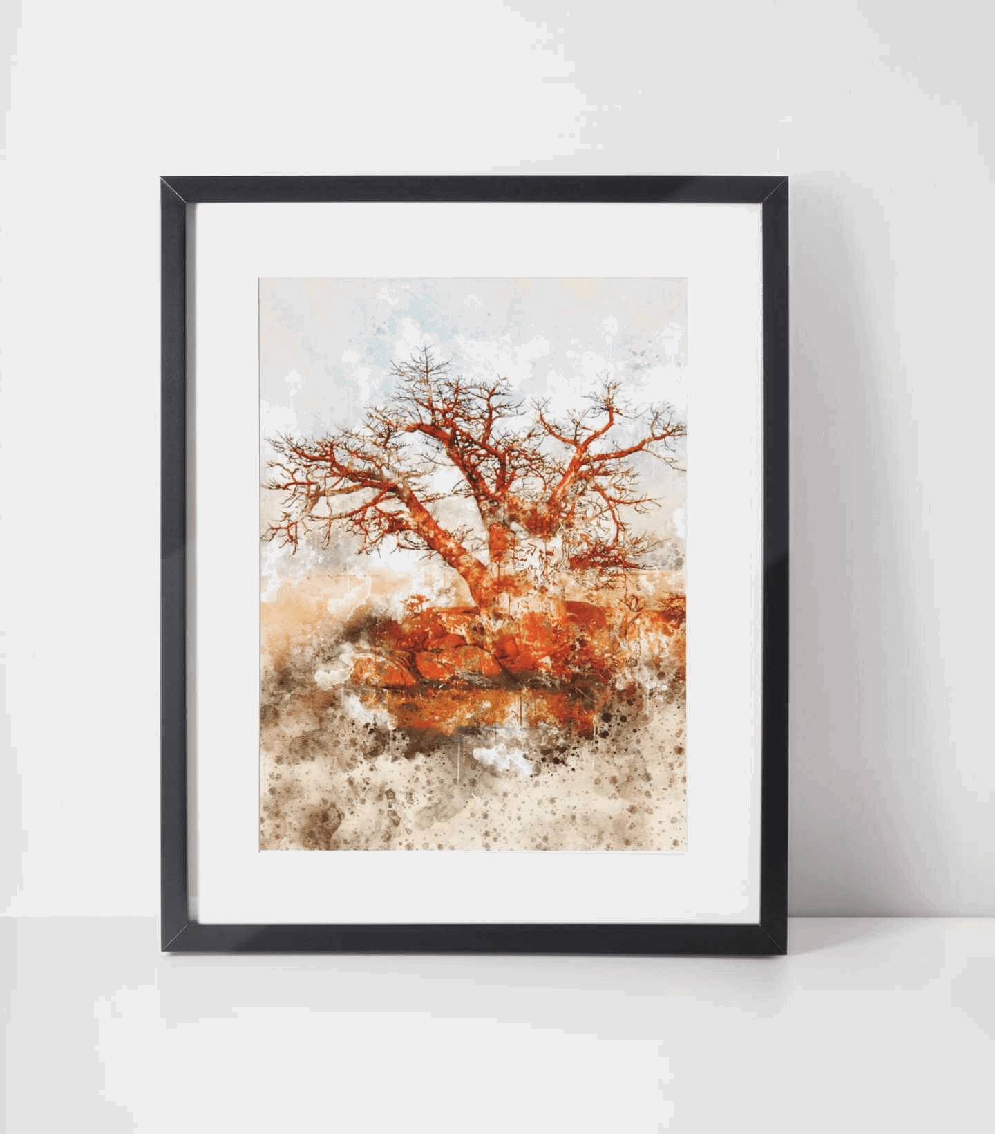 Baobab Tree Watercolor Art Barty life