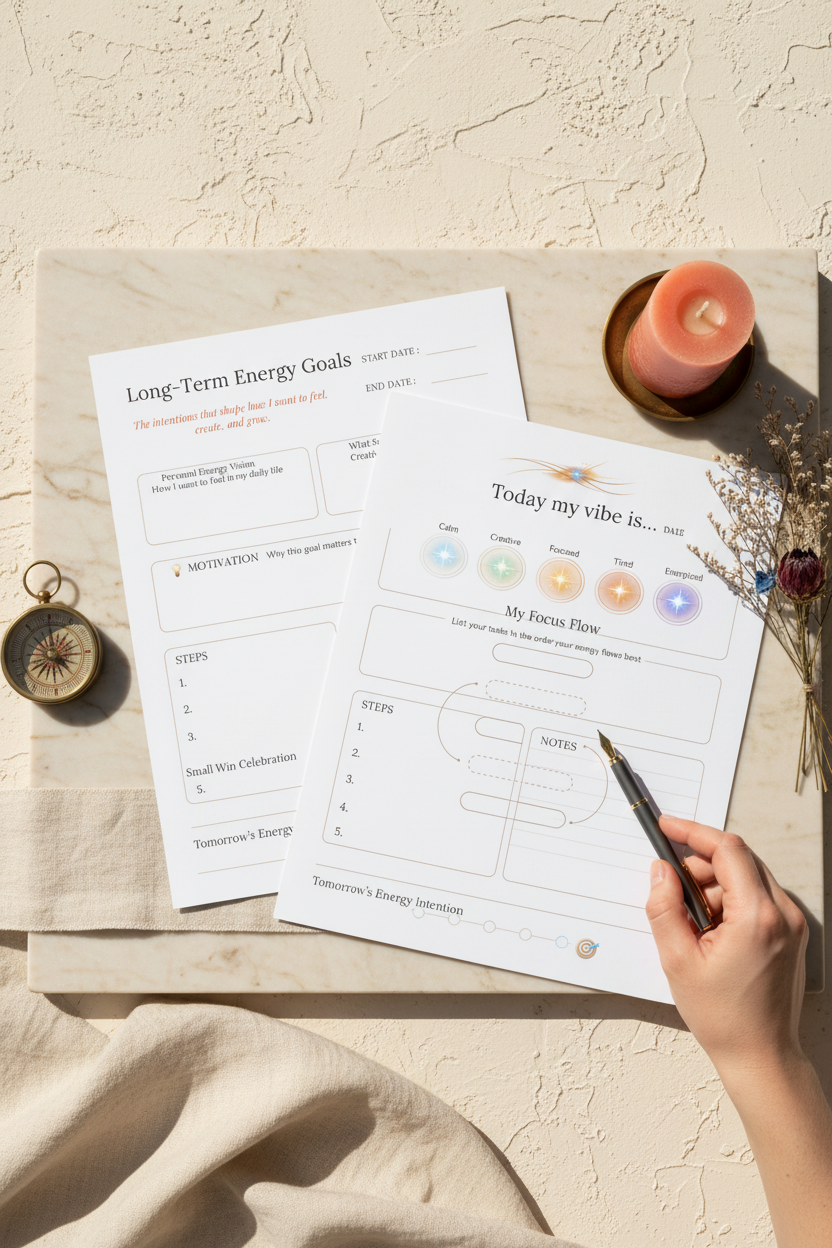 The Energy Map| Printable & Digital Planner for Energy Management, Self-Reflection & Intentional Productivity