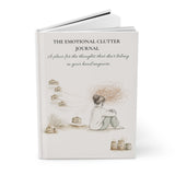 Open hardcover lined journal for daily reflection and mindful writing