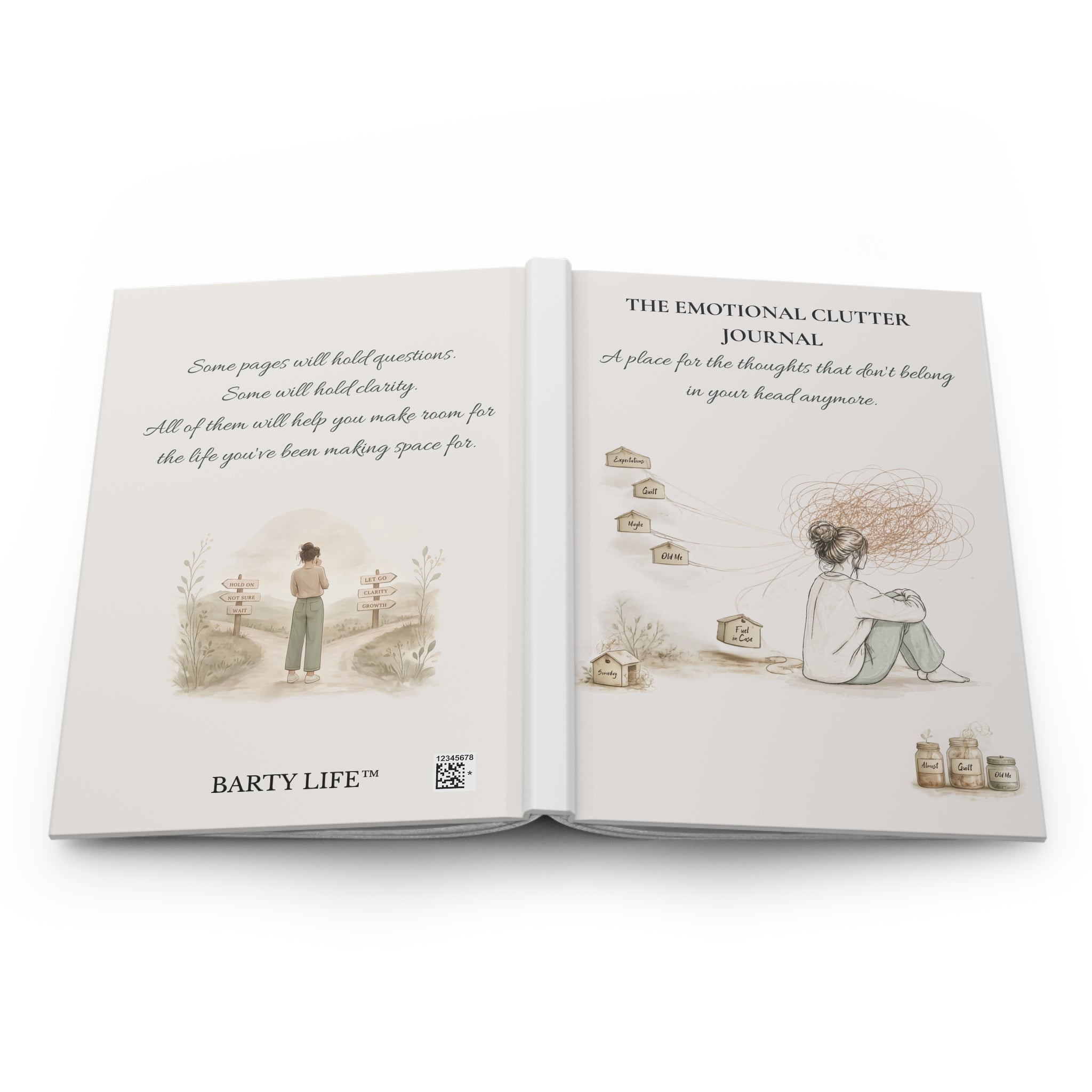 Premium emotional wellness journal on desk for intentional journaling