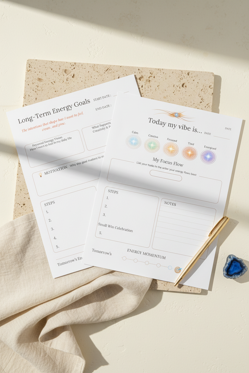The Energy Map| Printable & Digital Planner for Energy Management, Self-Reflection & Intentional Productivity
