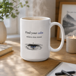 Find Your Calm Within the Chaos inspirational mug with steaming coffee on a calm morning desk