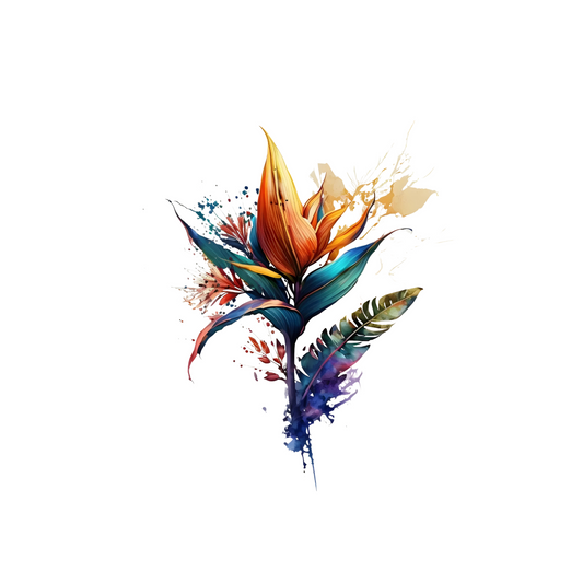 Vibrant Bird of Paradise Art Print - Tropical Watercolor Flower Wall Decor