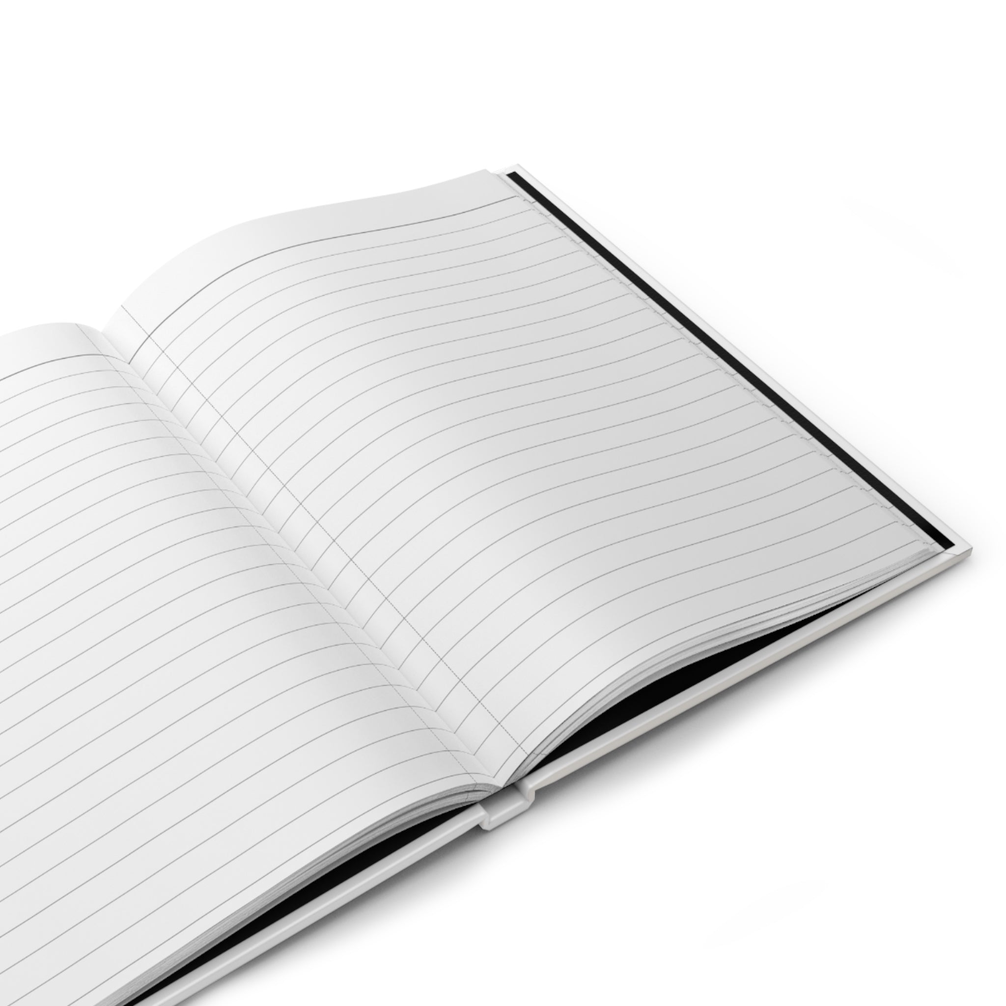 Open hardcover lined journal for daily reflection and mindful writing