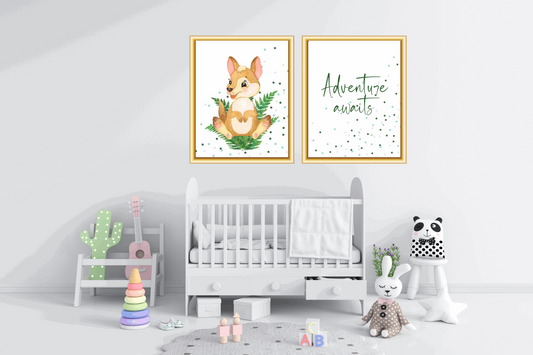 Kangaroo, Adventure Awaits- Nursery Wall Art Barty life