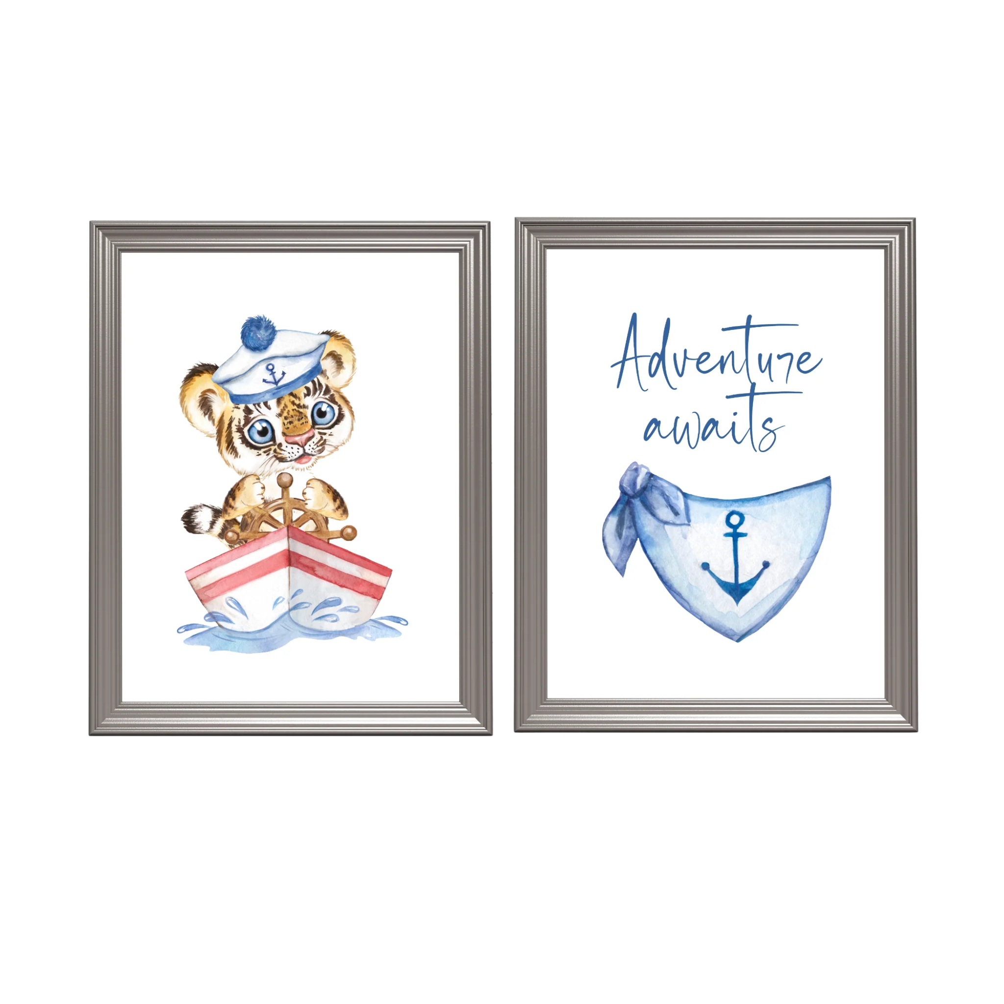 Tiger Sailor, Adventure Awaits - Nursery Wall Art