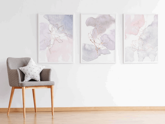 Abstract watercolor art printables: Soft pastel hues merge seamlessly, evoking tranquility and creativity.