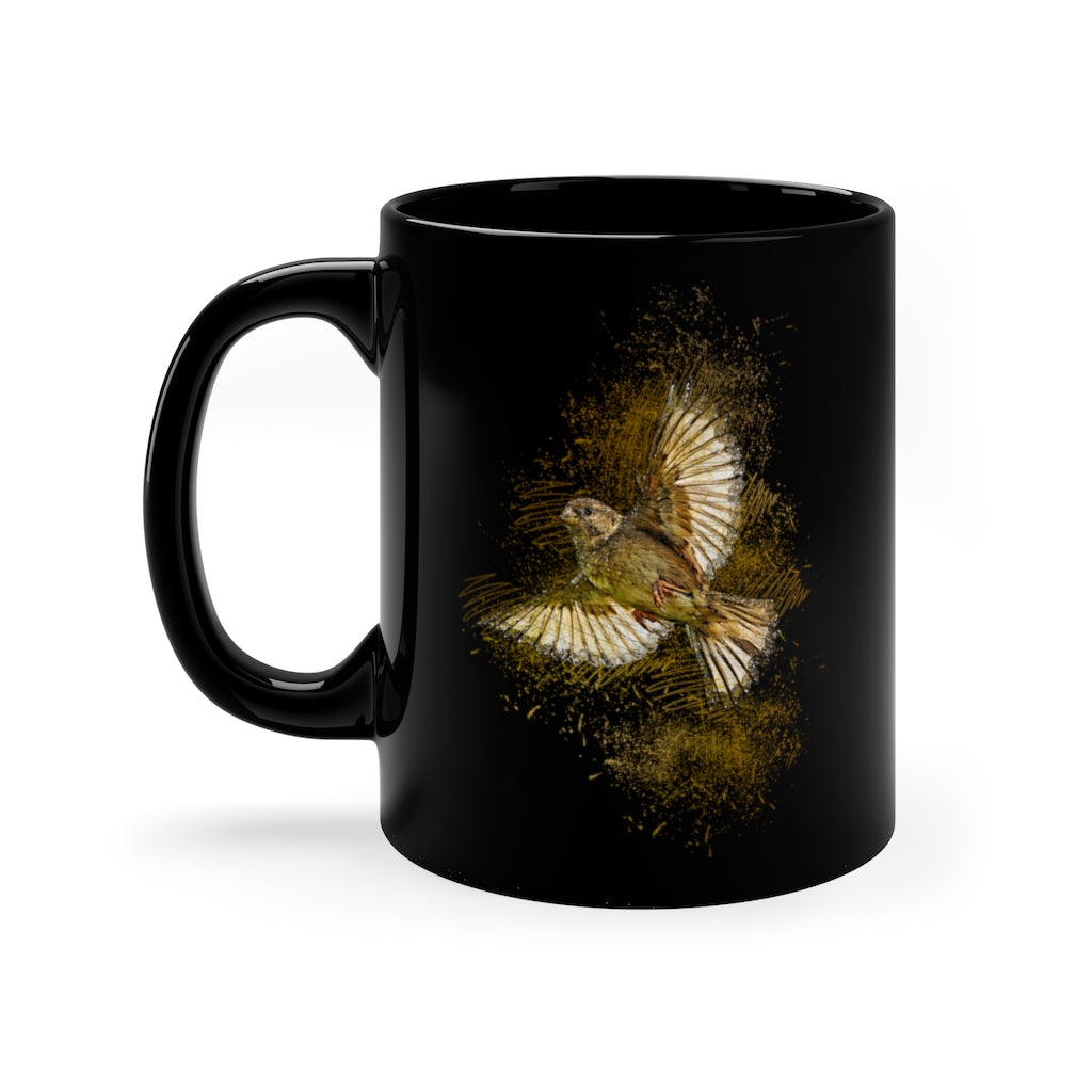 Little Bird 11oz Black Mug Barty life