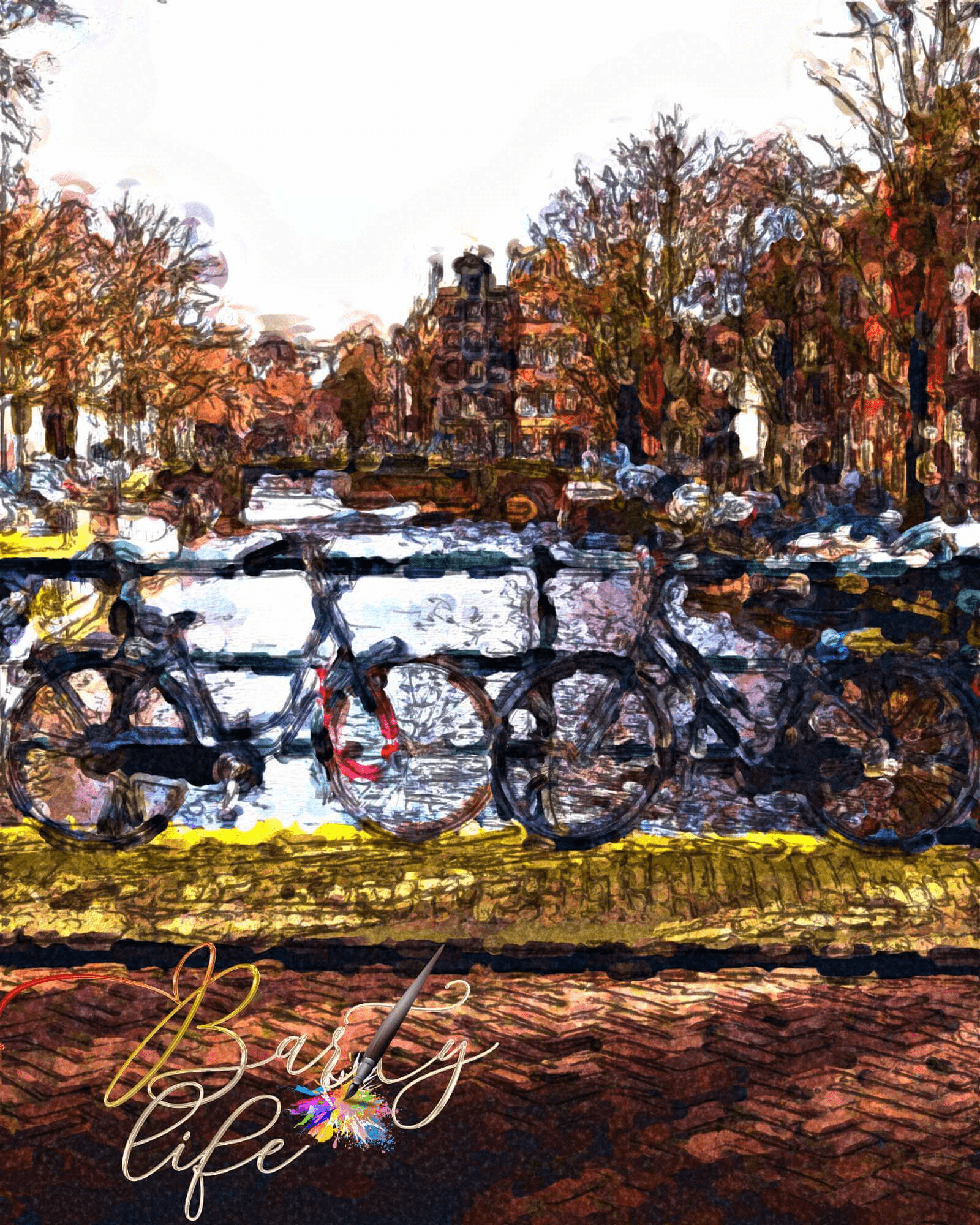 Amsterdam Watercolor Wall Art Barty life