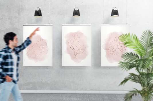 Pink Abstract Flowers - Wall Art Barty life