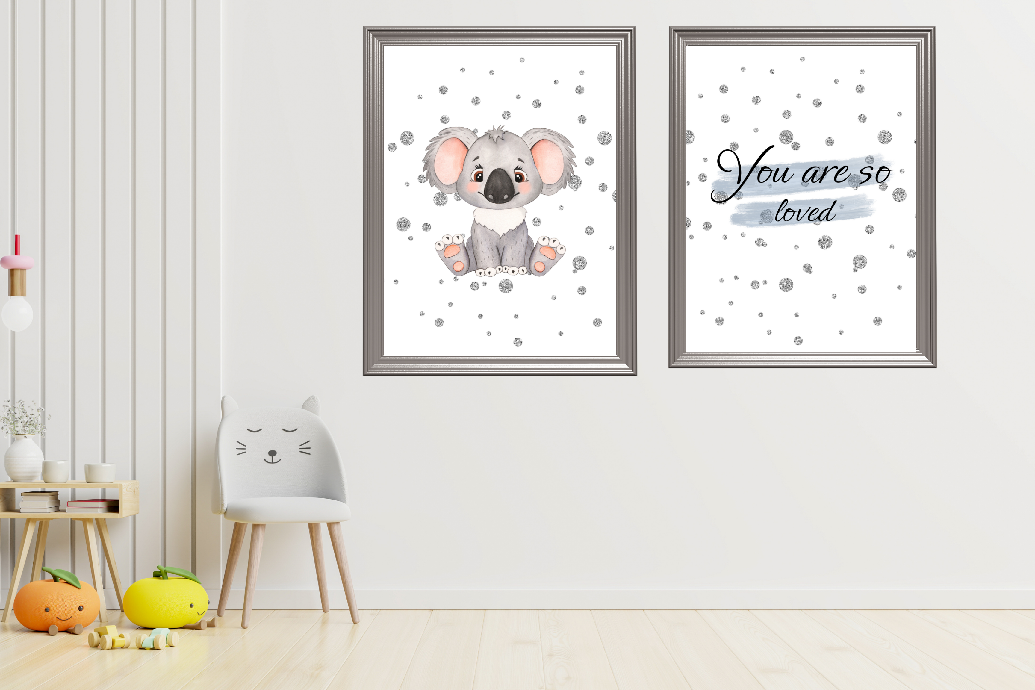 Koala, You Are So Loved, Blue - Nursery Wall Art Set Barty life