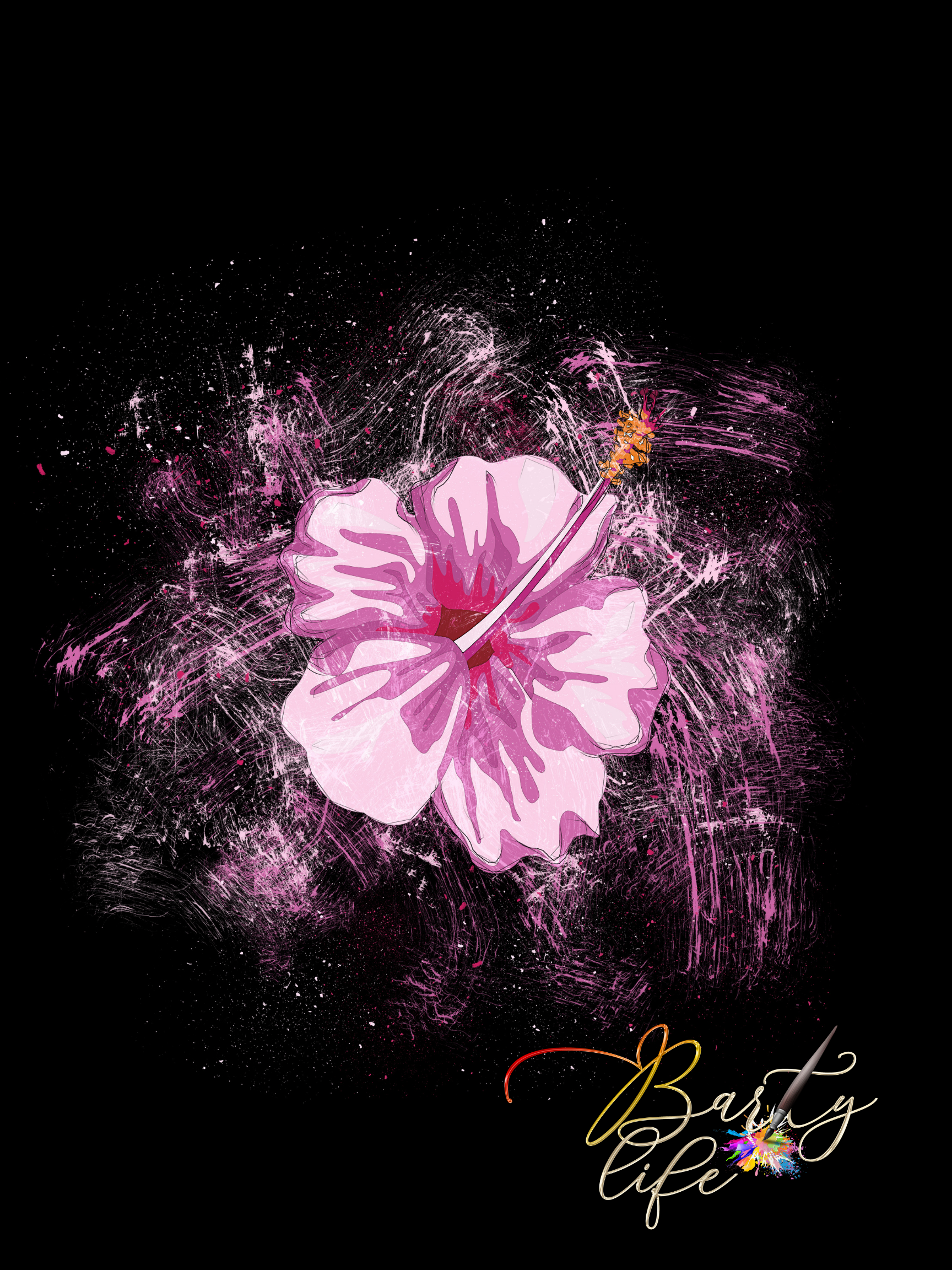 Pink Flower Wall Art Barty life