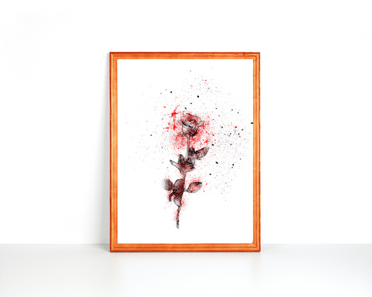 Rose Ink Wall Art Barty life