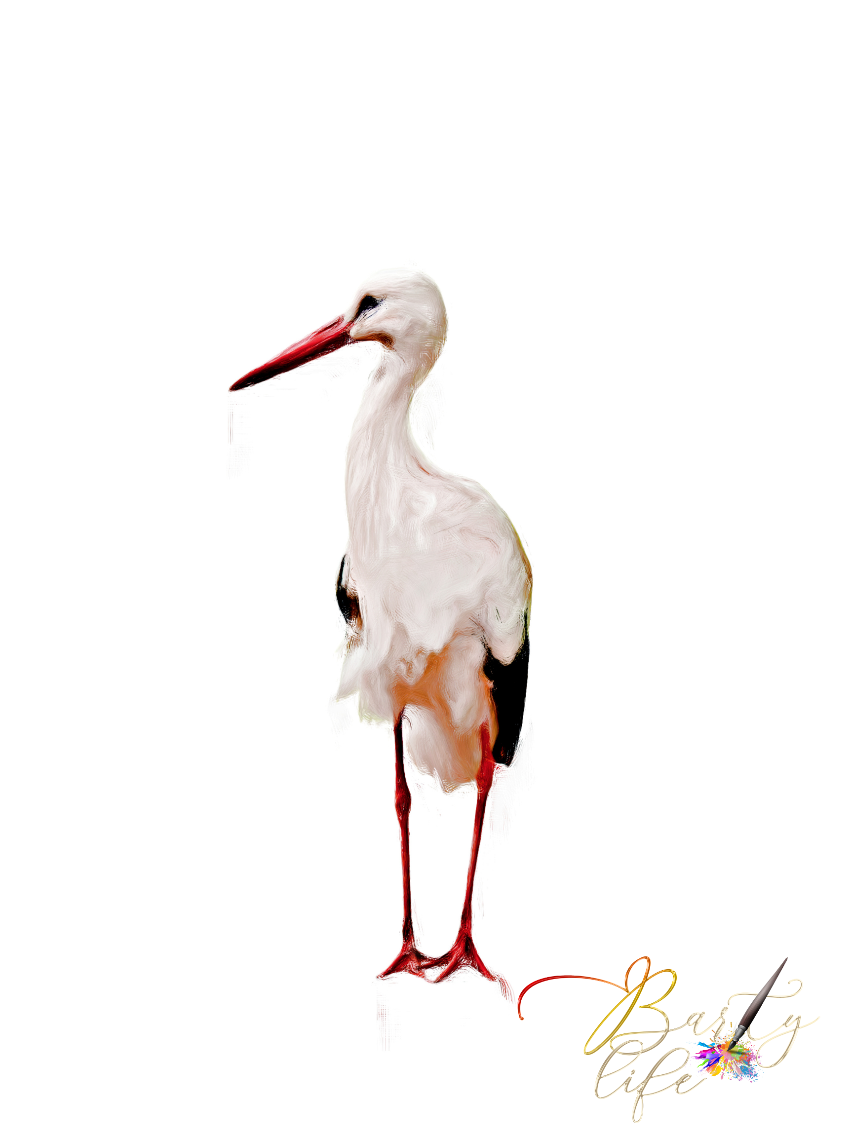 Stork  Oil Paint - Wall Art Barty life