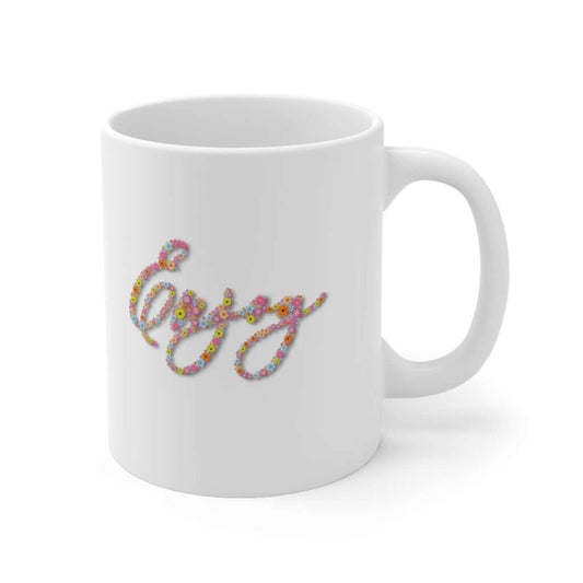 Enjoy (flower design) Ceramic Mug 11oz Barty life