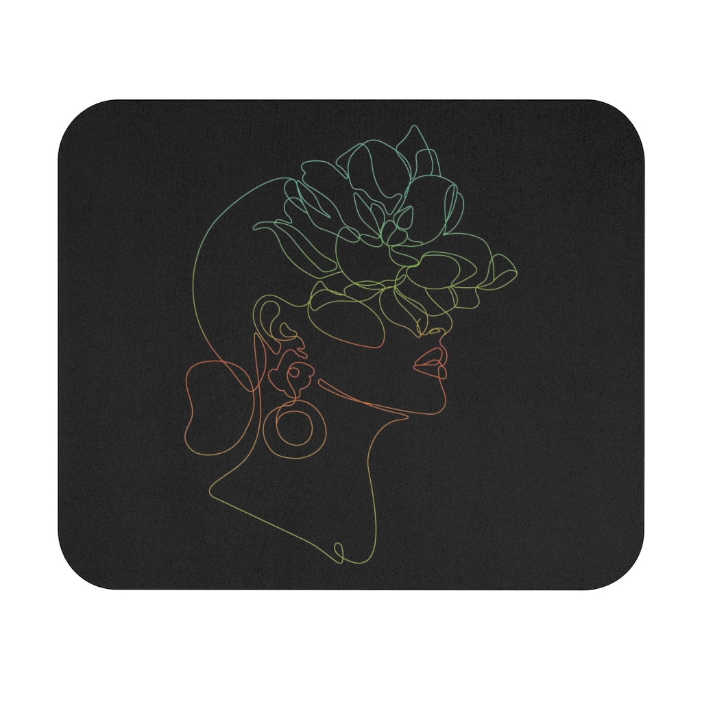 Girl One Line Mouse Pad (Rectangle) Barty life