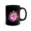 Pink Flower Splash 11oz Black Mug Barty life