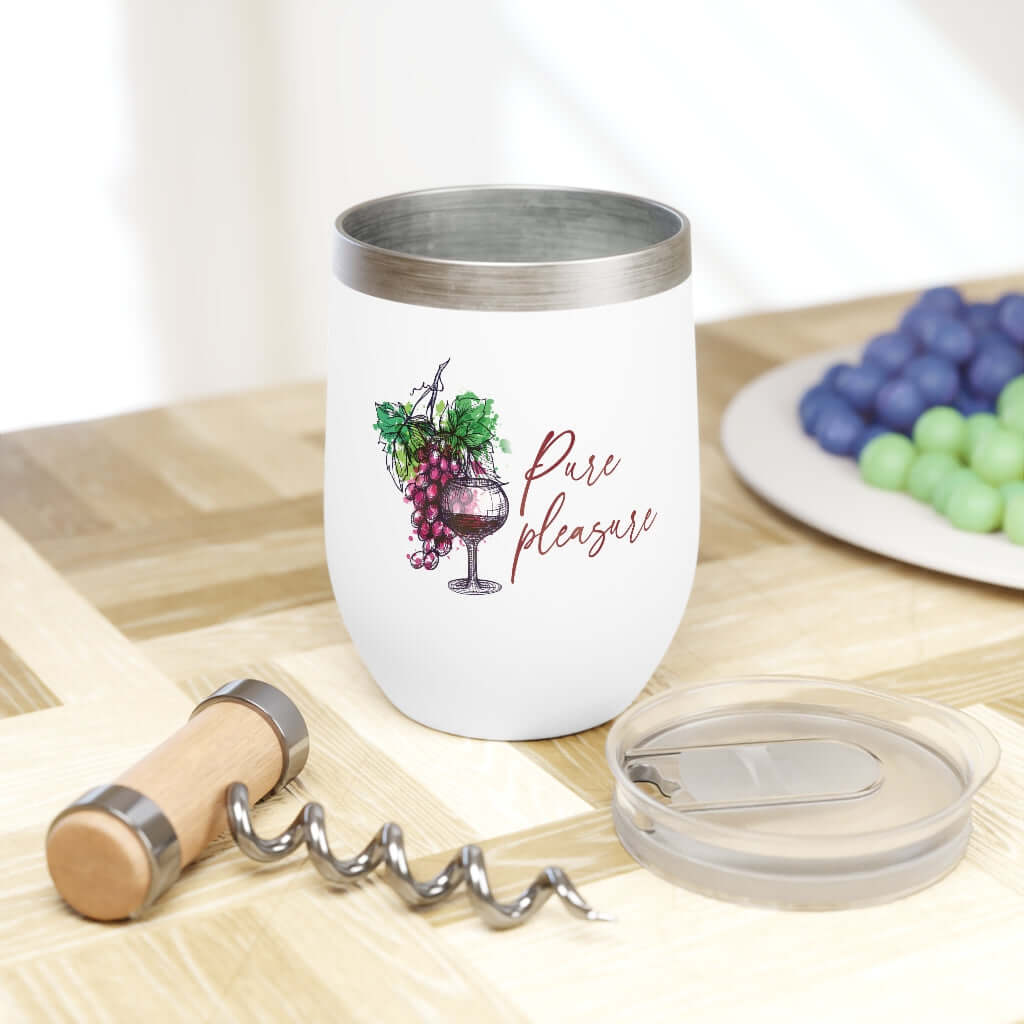 Beach Please - Travel Wine Tumbler with Sliding Lid - Stemless